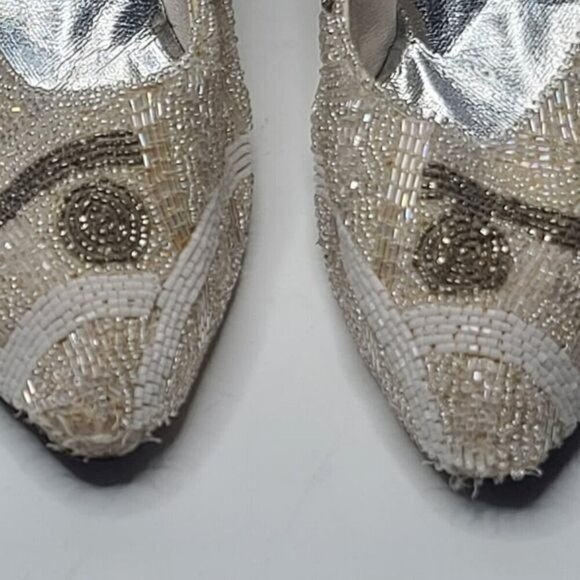 Vintage 1980s J. Renee Beaded Formal Wedding High Heels size 9 M - Picture 4 of 16
